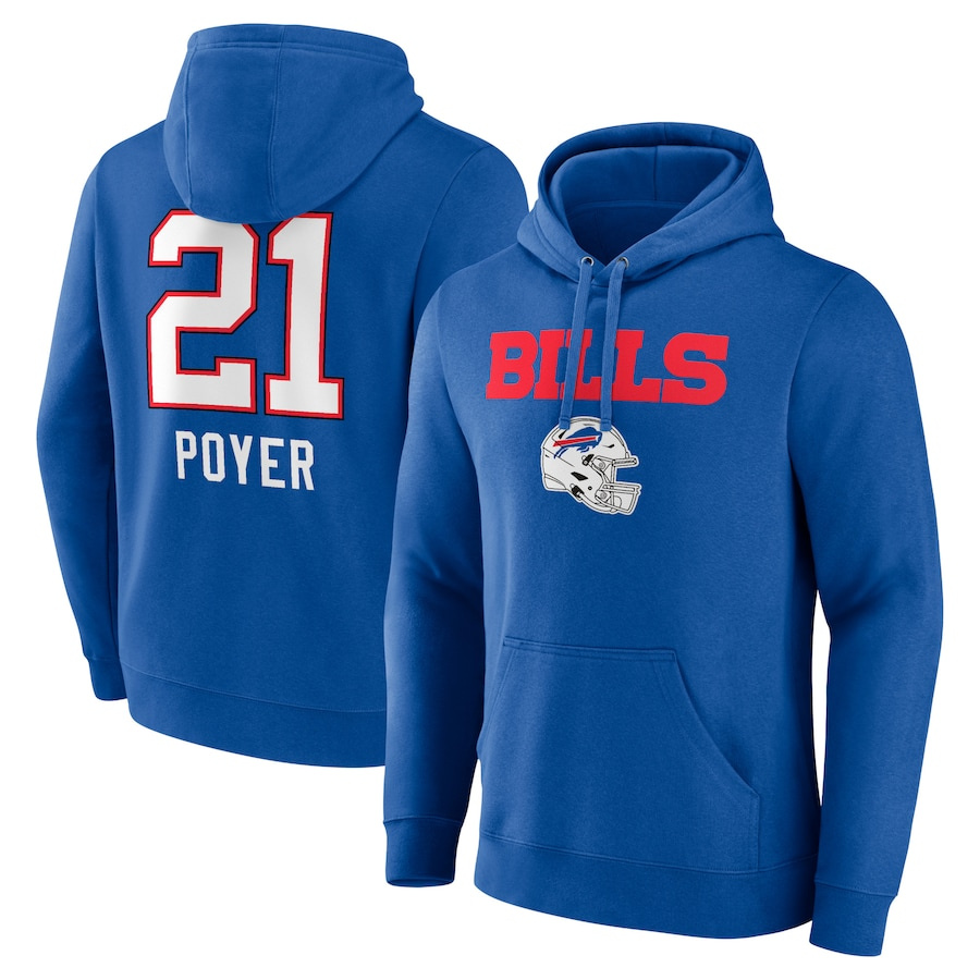 Men's Buffalo Bills #21 Jordan Poyer Blue Team Wordmark Player Name & Number Pullover Hoodie Men's Buffalo Bills #21 Jordan Poyer Blue Team Wordmark Player Name & Number Pullover Hoodie